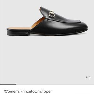 Gucci Black Leather Princetown Mule